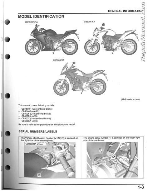 Honda Cb500f Motorcycle Service Repair Manual Download