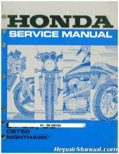 Honda Cb750 F2 Nighthawk Service Repair Manual Download 1992 1997