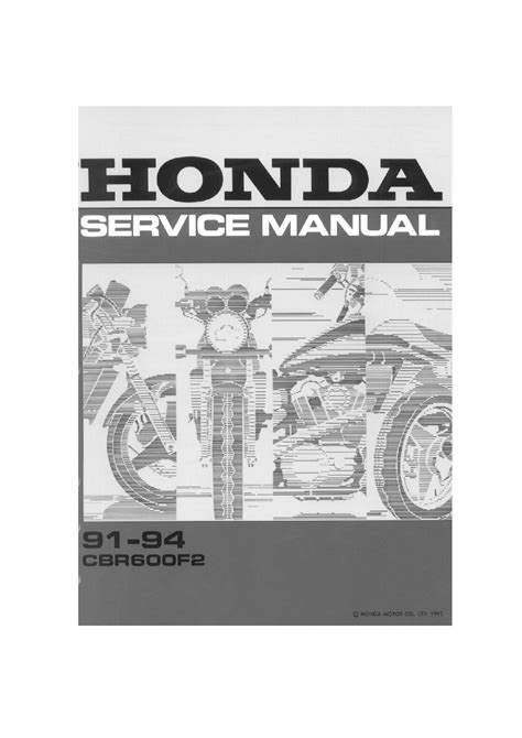 Honda Cbr 600 F2 1991 1994 Service Manual