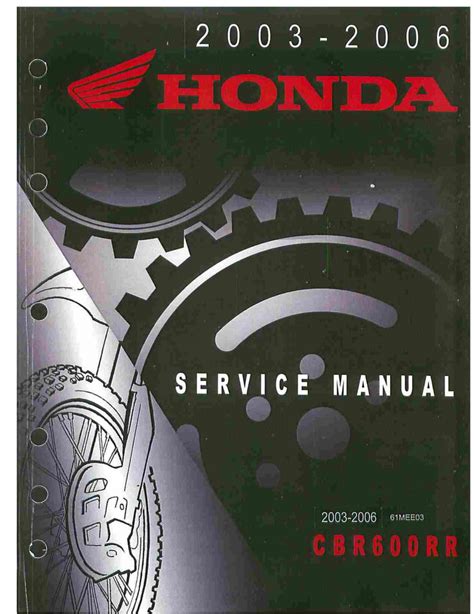 Honda Cbr 600 Rr 2003 2004 2005 2006 Service Workshop Manual