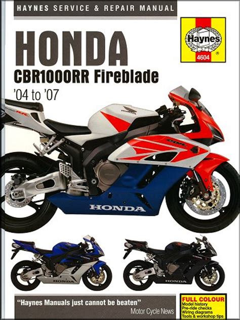 Honda Cbr1000rr Fireblade Service Repair Manual 2004 2007