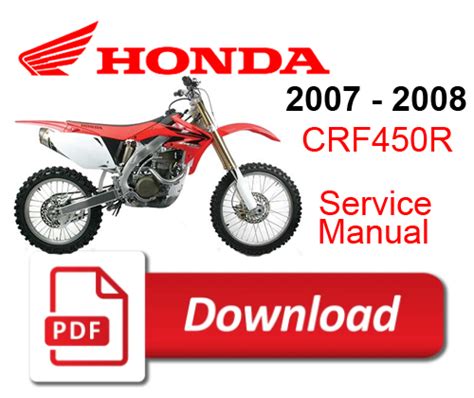 Honda Crf450r Service Manual Repair 2007 2008 Crf450