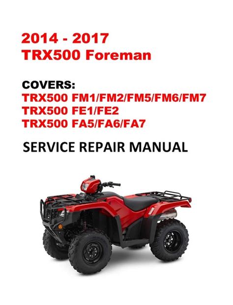 Honda Foreman 500 Service Manual Repair 2014 2015 Trx500