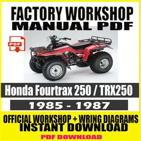 Honda Fourtrax 250 1985 1987 Factory Service Manual