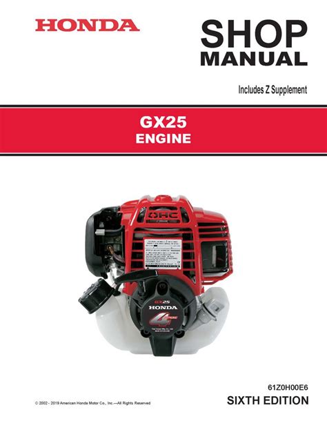 Honda Gx25 Engine Service Repair Workshop Manual Download