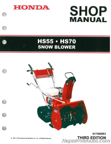 Honda Hs55 Snowblower Repair Manual