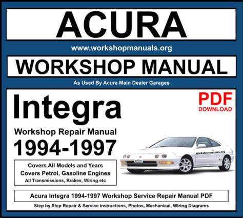 Honda Integra 1994 1997 Repair Service Manual