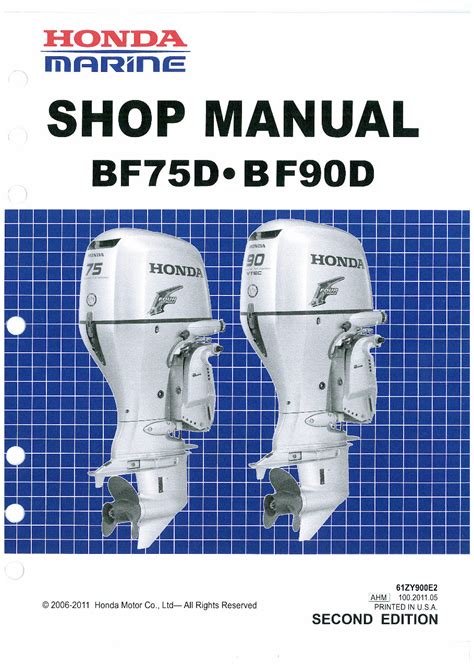 Honda Marine Bf75d Bf90d Outboard Service Repair Shop Manual