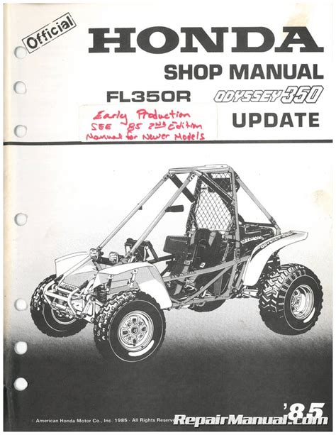 Honda Odyssey Fl350r 1985 Service Repair Manual