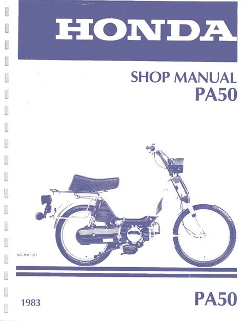 Honda Pa50 Service Repair Manual Instant Download 83 Onwards