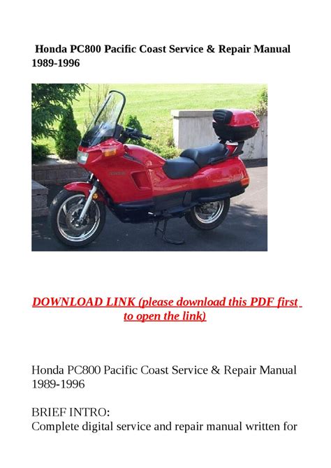 Honda Pc800 Pacific Coast Full Service Repair Manual 1989 1996