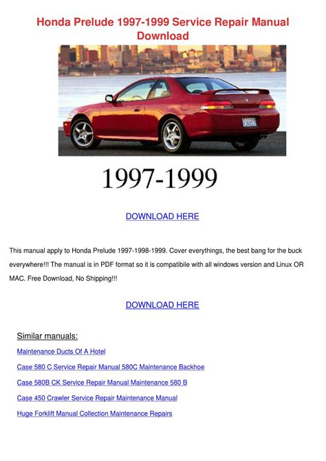 Honda Prelude 1988 1999 Service Repair Manual Download