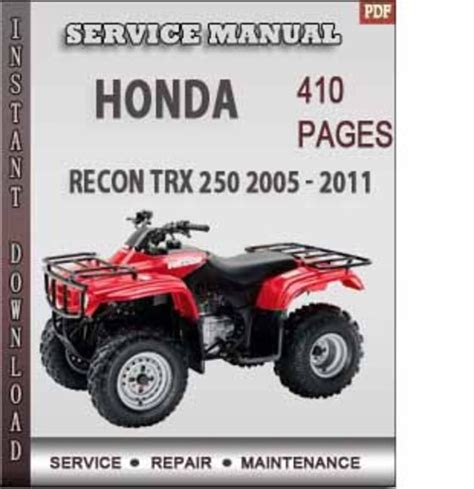 Honda Recon Trx250 2005 2011 Factory Repair Manual