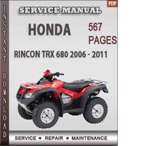 Honda Rincon 680 Service Manual Repair 2006 2015 Trx680