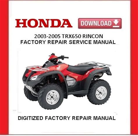 Honda Rincon Trx650 Trx650fa Service Repair Manual Pdf 03 05