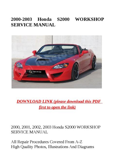 Honda S2000 Workshop Service Manual 2000 2003