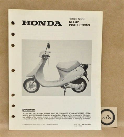 Honda Sb50 Elite 50 E Es Pal Full Service Repair Manual 1988 Onwards