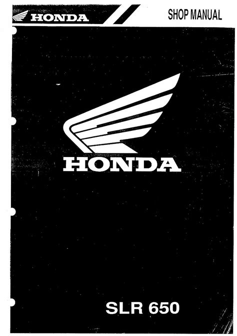 Honda Slr650 Full Service Repair Manual 1997 Onwards