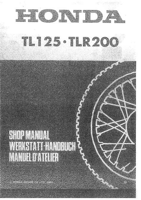 Honda Tl125 Tlr200 Master Workshop Manual