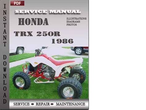 Honda Trx 250r 1986 Service Repair Manual Download