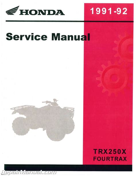 Honda Trx250x Service Manual Repair 1991 1992 Trx250x