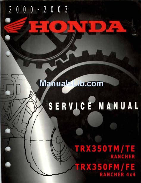 Honda Trx350tm Trx350te Rancher Service Repair Manual Pdf 00 03