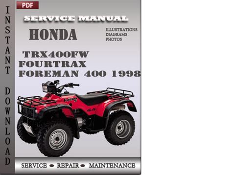 Honda Trx400fw Fourtrax Foreman 400 1998 Service Repair Manual Download