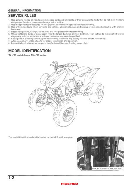 Honda Trx450r Trx 450r Trx 450 R Service Repair Manual