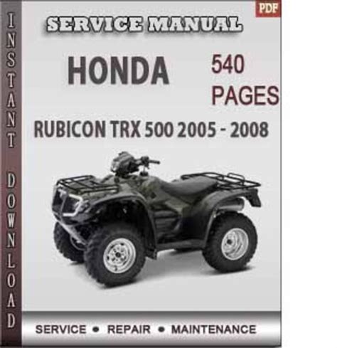 Honda Trx500 2008 Service Repair Manual Download