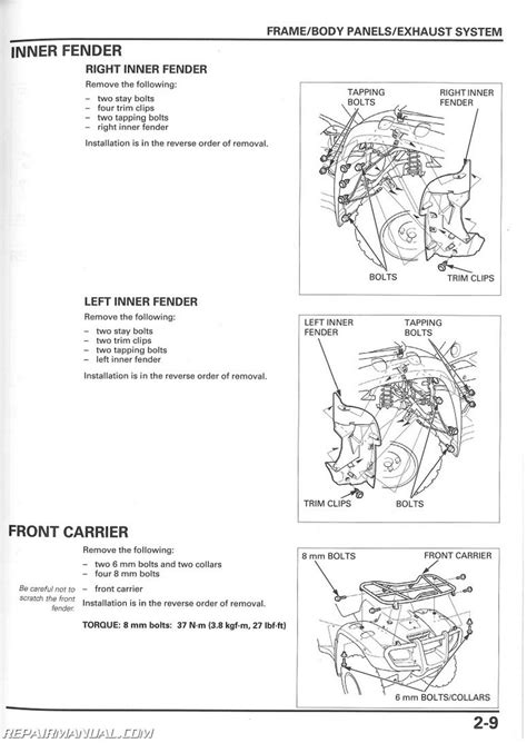 Honda Trx500 Fourtrax Foreman Rubicon Gp Scape Power Steering Full Service Repair Manual 2005 2012