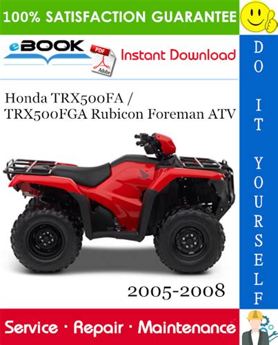 Honda Trx500fa Trx500fga Atv Service Repair Manual 2005 2008 Download