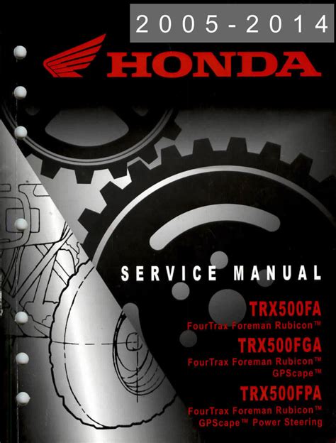 Honda Trx500fa Trx500fga Rubicon Foreman Service Repair Manual 2005 2006 2007 2008 Download