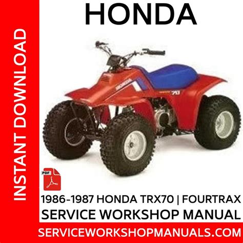 Honda Trx70 Fourtrax Workshop Repair Manual 1986