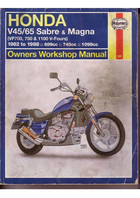 Honda Vf700 Vf750 Vf1100 V45 V65 Sabre Magna Full Service Repair Manual 1982 1988