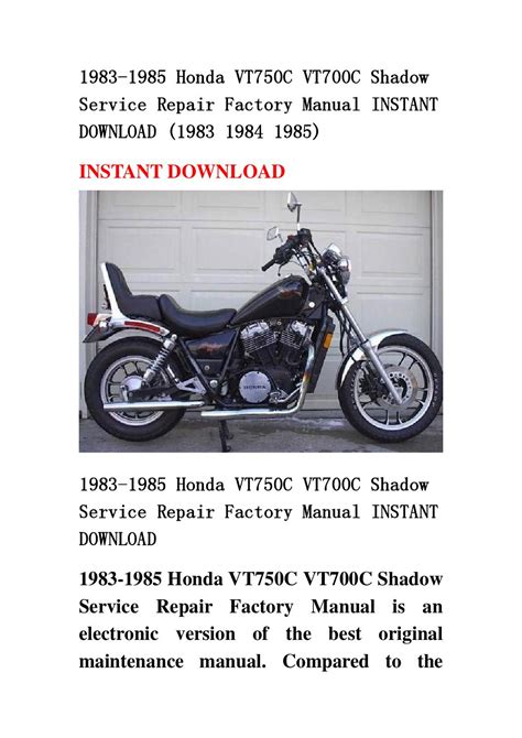 Honda Vt700c Vt750c Shadow Service Repair Manual 1983 1985