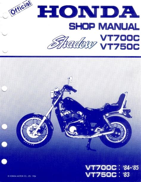 Honda Vt700c Vt750c Shadow Service Repair Manual Pdf 83 85