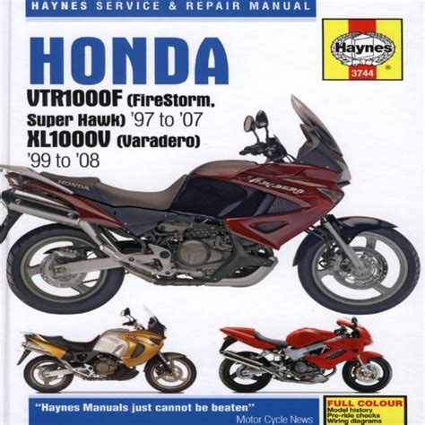 Honda Vtr1000f Firestorm Superhawk Xl1000v V Haynes Service Repair Manual