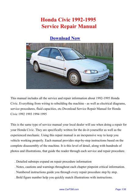 Hondahookup 1995 Honda Civic Manual