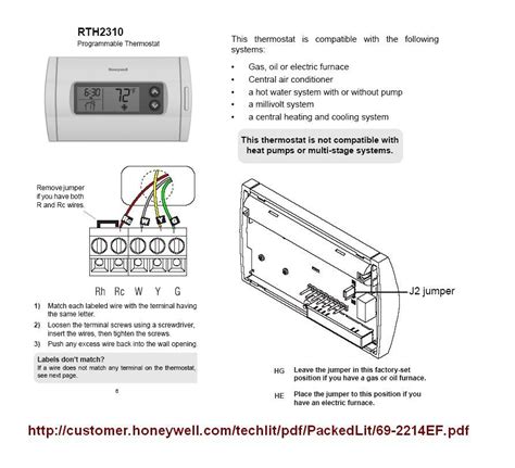 Honeywell Thermostat Th5220d1003 Wiring Diagram