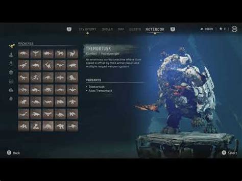 Horizon Forbidden West Machine Catalogue