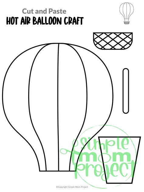 Hot Air Balloon Craft Template