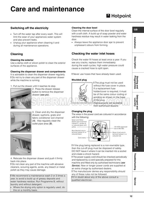 Hotpoint Washing Machine Wd440 Manual