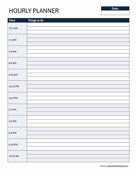 Hourly Daily Planner Template