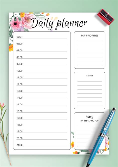 Hourly Day Planner Template