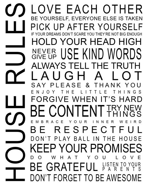 Household Rules Template