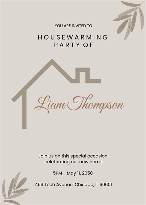 Housewarming Invite Template