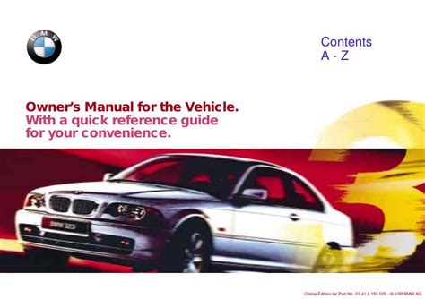 How Do I Get Owners Manual For 2000 Bmw 323ci