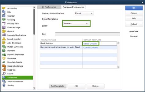 How Do I Make A Template Default In Quickbooks