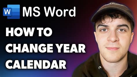 How To Change Calendar Year In Word Template