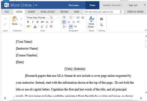 How To Get Mla Template On Word